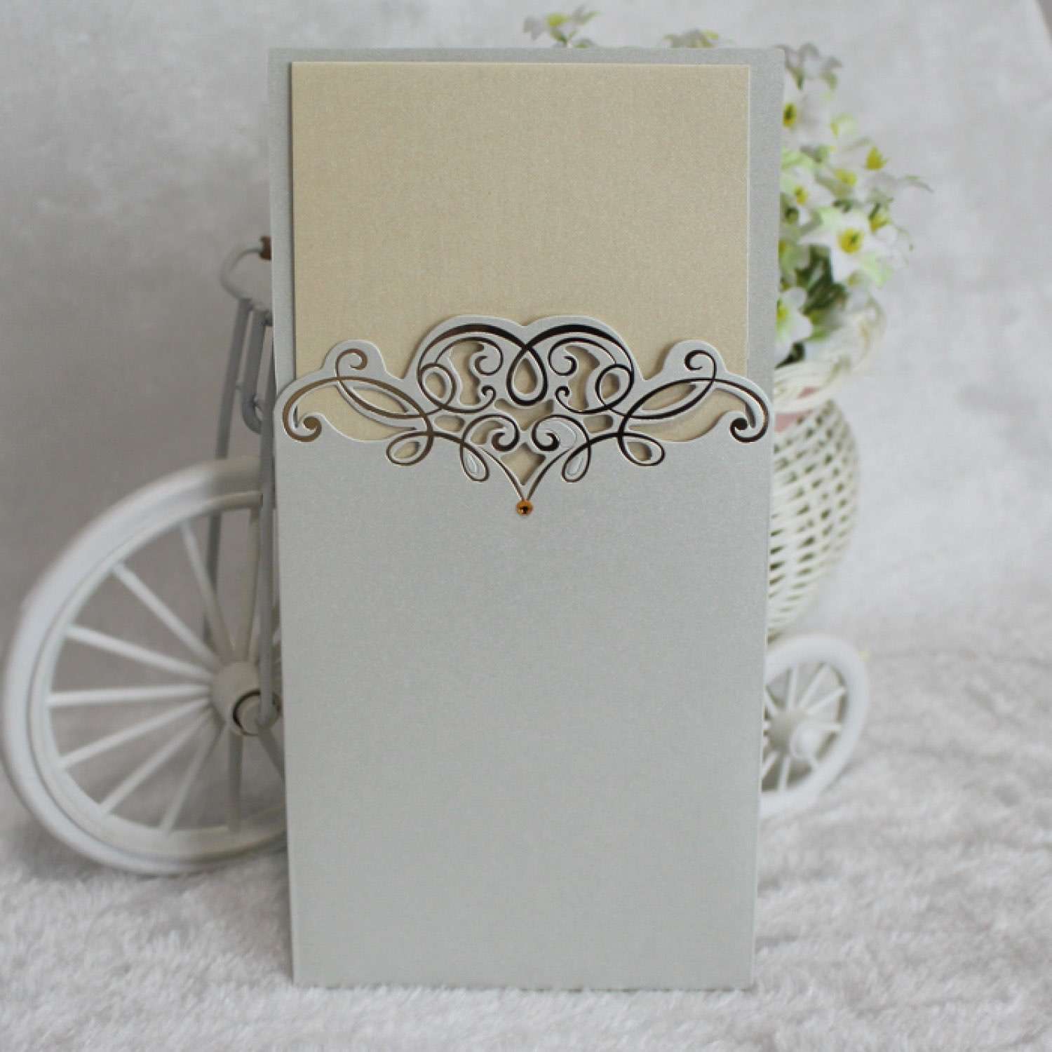 Rectangle Pocket Invitation Wedding Card Customized Wholesale Made in China